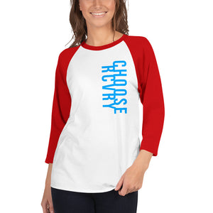 Choose RCVRY Blueberry Logo 3/4 sleeve raglan shirt