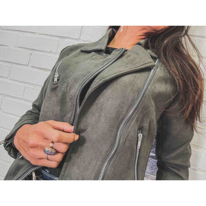 Gray Zip Moto Jacket