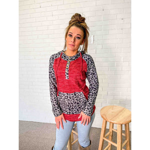 Leopard Red Authentically You Hoodie