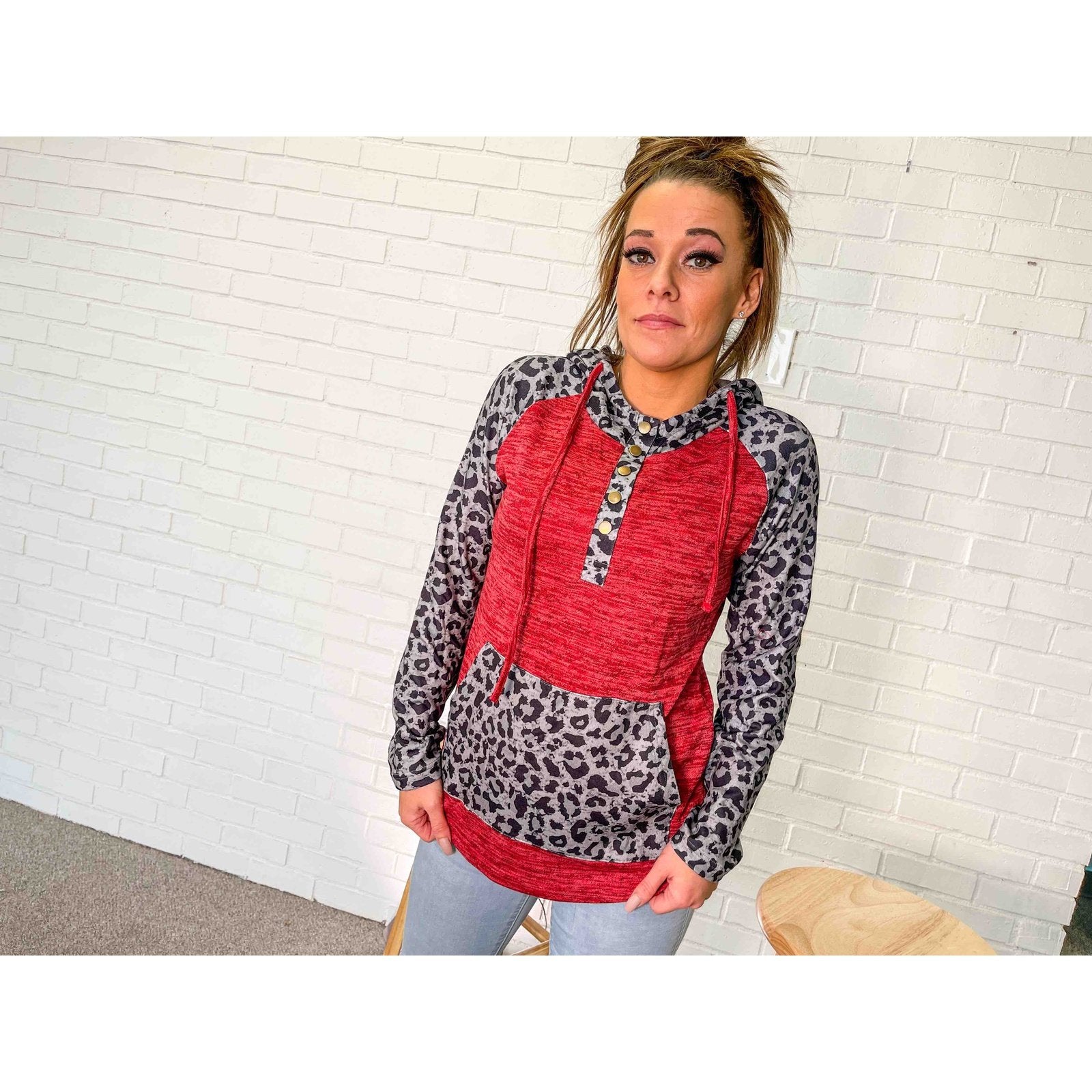 Leopard Red Authentically You Hoodie