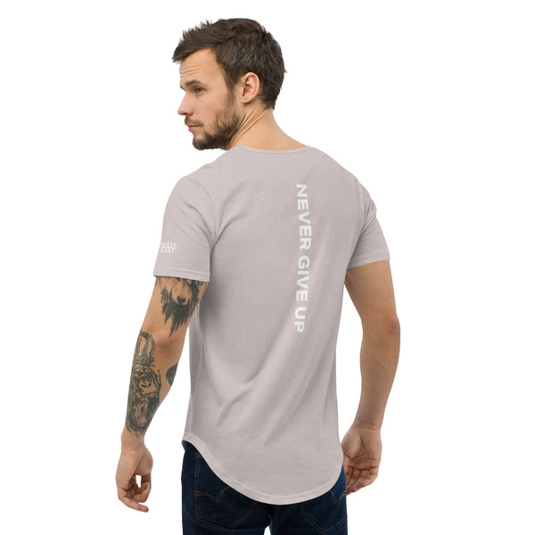 Never Give Up Men's Curved Hem T-Shirt - Choose RCVRY