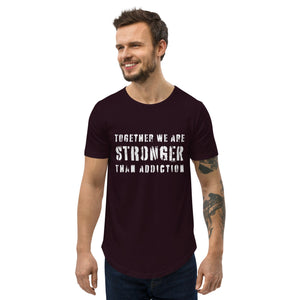 Together Stronger Than Addiction Unisex Curved Hem T-Shirt