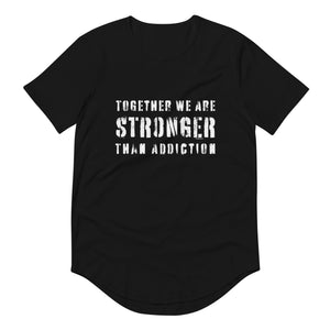 Together Stronger Than Addiction Unisex Curved Hem T-Shirt